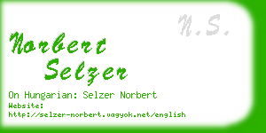 norbert selzer business card